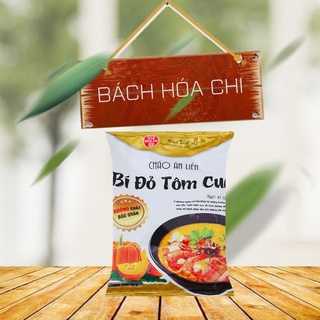Thùng 50 gói cháo bí đỏ tôm cua Vina Bích Chi 50g