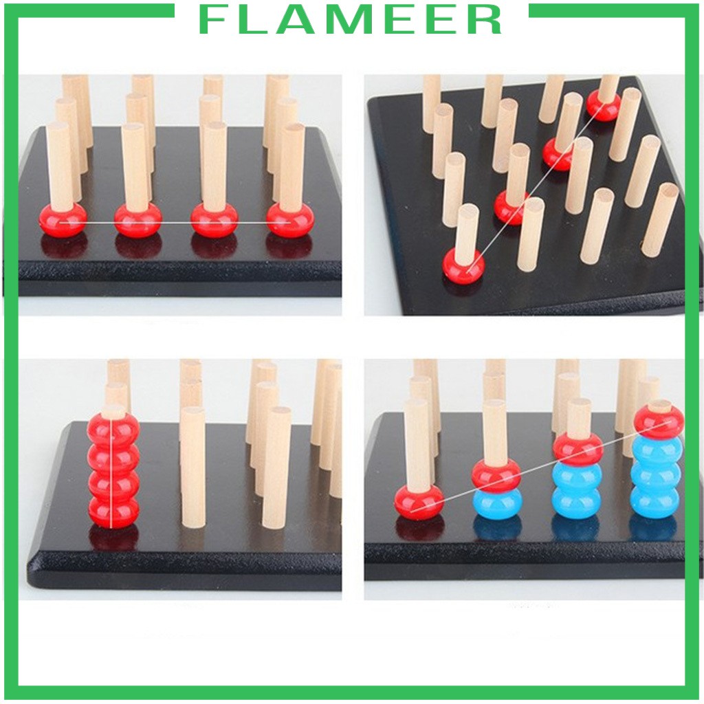 [FLAMEER]  Puzzle Game Five/Four in a Row Go Gobang Game Set Wooden Board &amp; Pieces