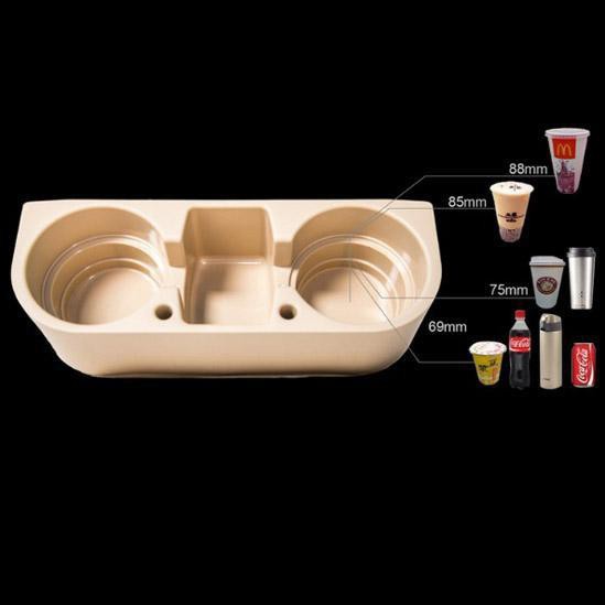 Bộ 2 khay để đồ khe ghế cho ô tô cao cấp (Màu Be)