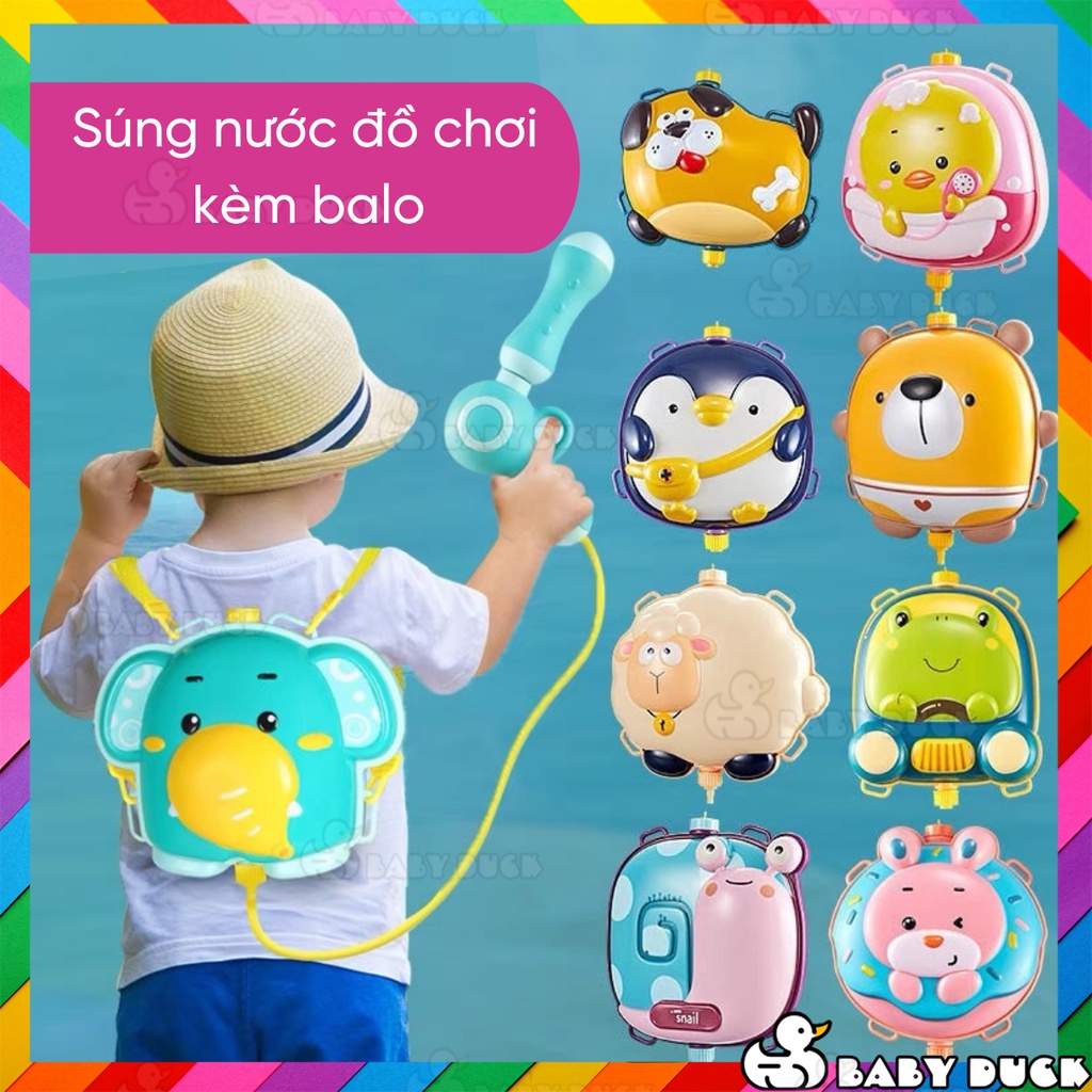 Đồ chơi súng nước kèm balo cho bé