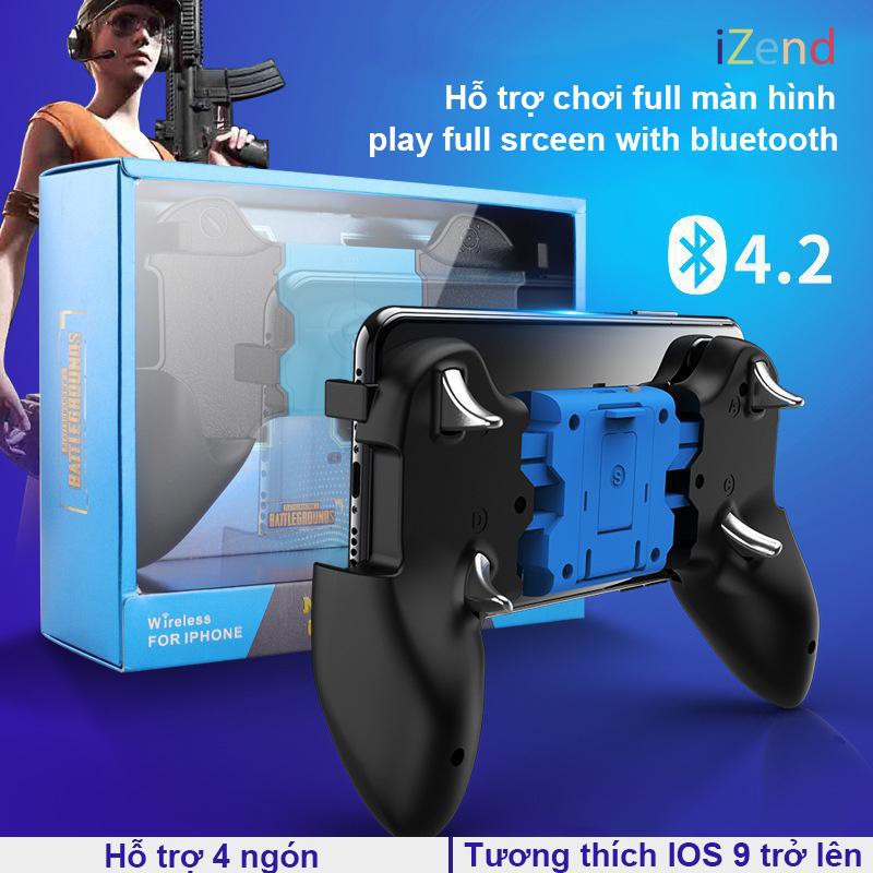 Tay cầm chơi Game PUBG Bluetooth 4 ngón không dây có pin dự phòng dành cho iphone HĐH IOS