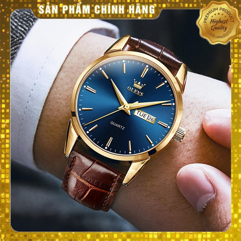 Đồng Hồ OLEVS 6898 Dạ Quang Nhiều Màu Tuỳ Chọn Dây Da chống vô nước Phong Cách Doanh Nhân Cho Nam