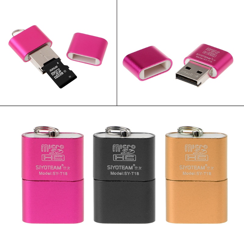 Đầu đọc thẻ nhớ USB 2.0 A Micro SD TF bằng hợp kim nhôm