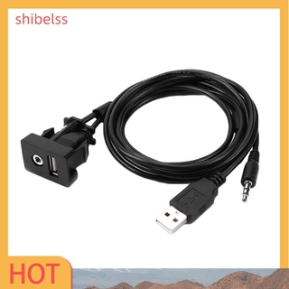 （ʚshibelss）Dash USB Port Panel 3.5mm AUX USB Extension Cable for Toyota Camry Corolla