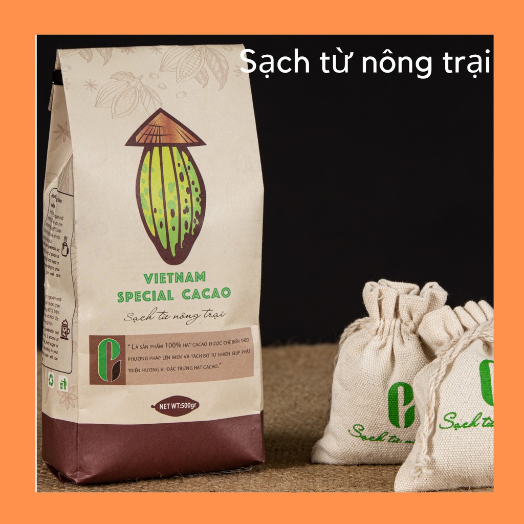 Bột cacao nguyên chất (nón lá) 500g