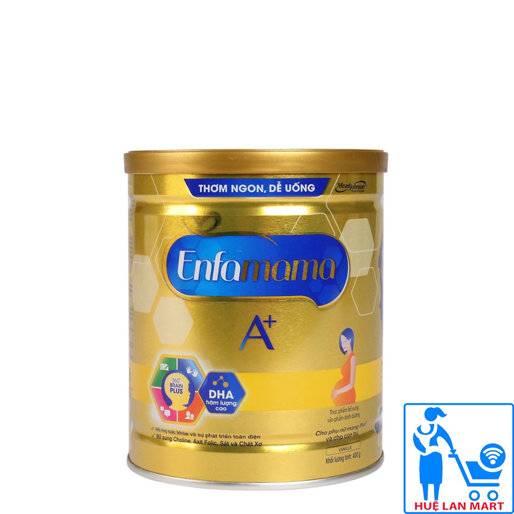 [CHÍNH HÃNG] Sữa Bột Mead Johnson Enfamama A+ Hương Vanilla Hộp 400g (Cho phụ nữ mang thai và cho con bú)