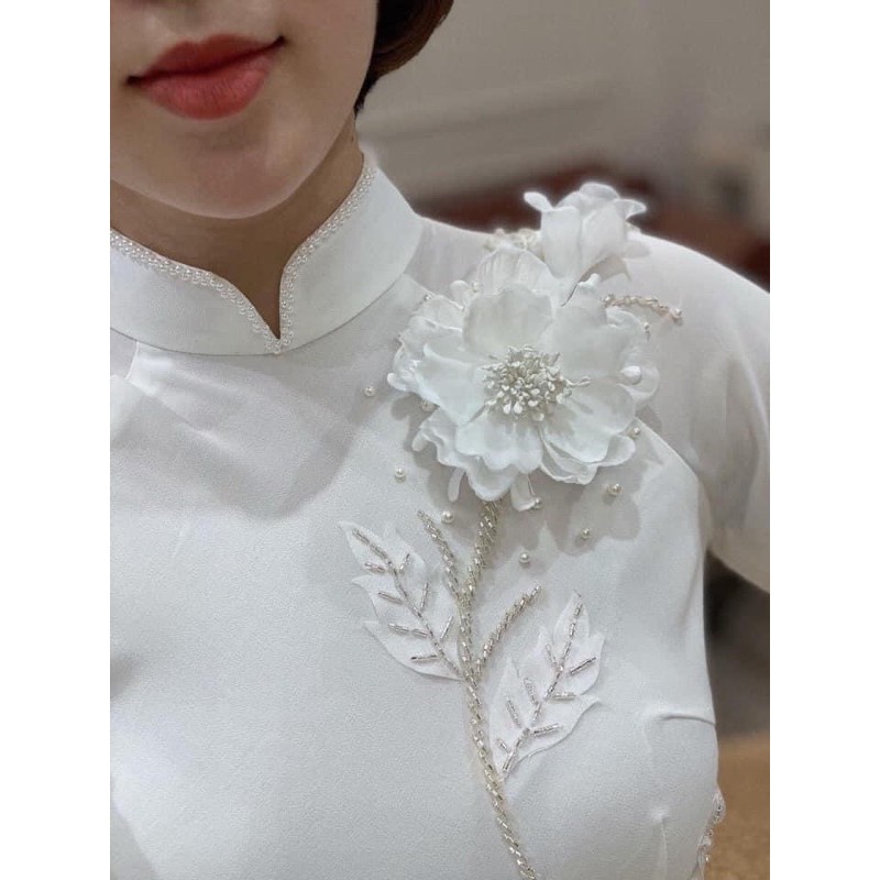 áo dài trắng thiết kế- lụa thái tuấn