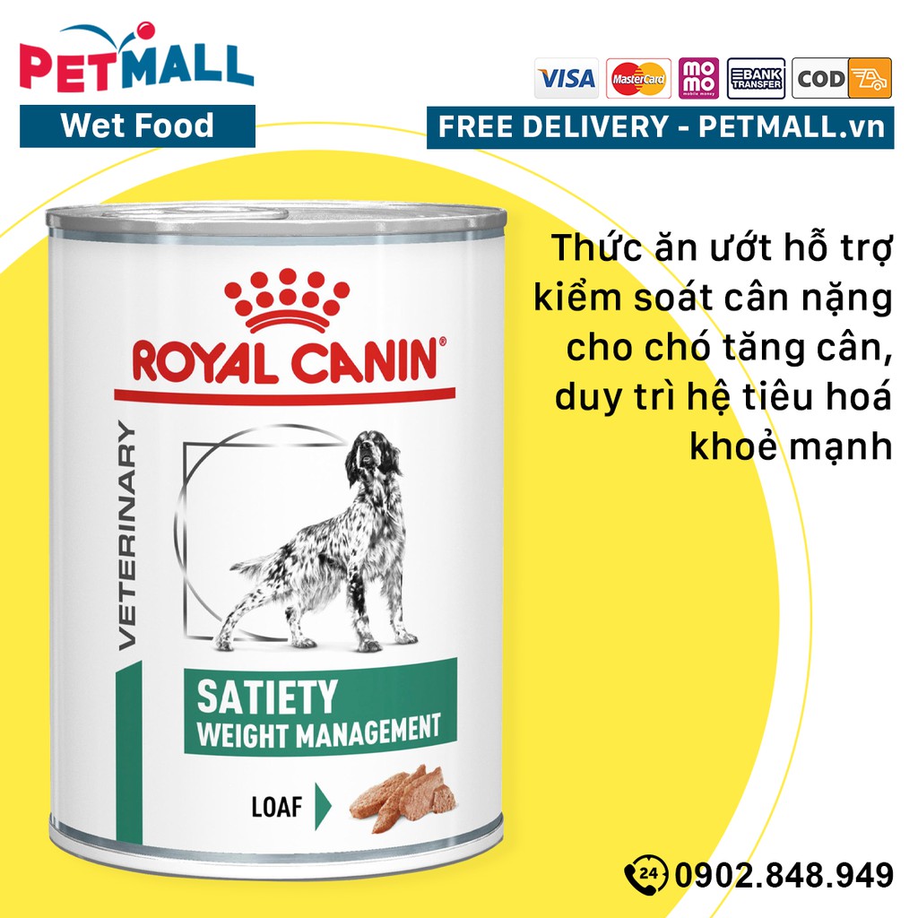 Combo Pate chó Royal Canin Satiety Canine Weight Management Loaf 410g - Hỗ trợ giảm cân Petmall - 3 lon