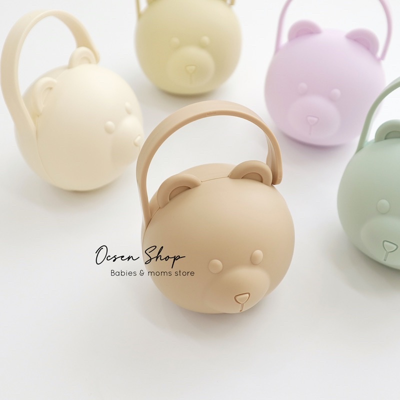 Hộp đựng ti giả có quai cầm, treo TGM Hàn Quốc tiện lợi, vệ sinh phù hợp nhiều loại ti Bibs, Avent, Chuchu, dr brown