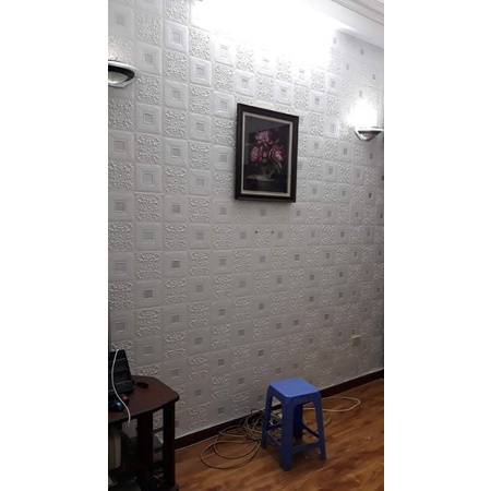 Xốp Dán Tường Hoa Văn sẵn keo Khổ lớn 70x70cm hàng loại 1