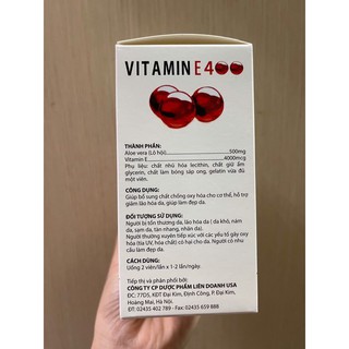 Viên uống Vitamin E 400 - Đỏ (hộp 100 viên)