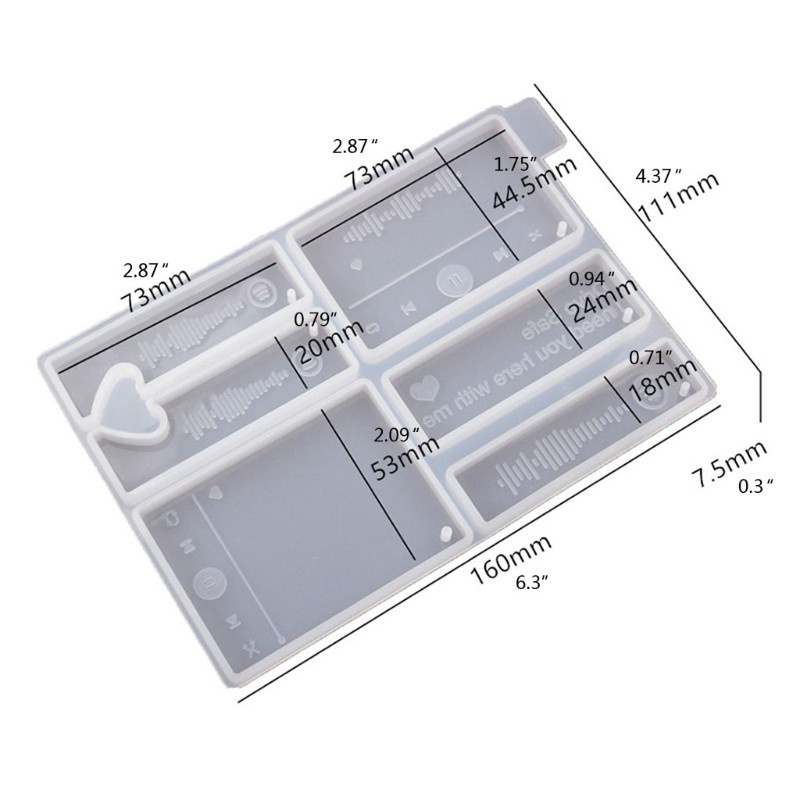 Khuôn Silicone Làm Mặt Dây Chuyền / Móc Khóa Hình Máy Nghe Nhạc Diy