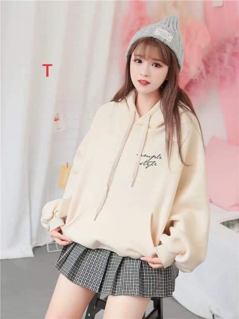 Áo hoodie Simple chữ nghiêng DTR1019