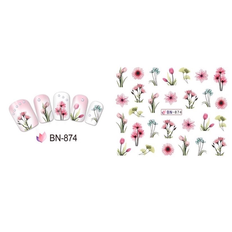 sticker xăm nước trang trí móng sét 10 tấm 35k