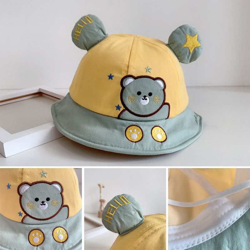 Nón Bucket Che Nắng Thêu Chữ Thời Trang Cho Bé