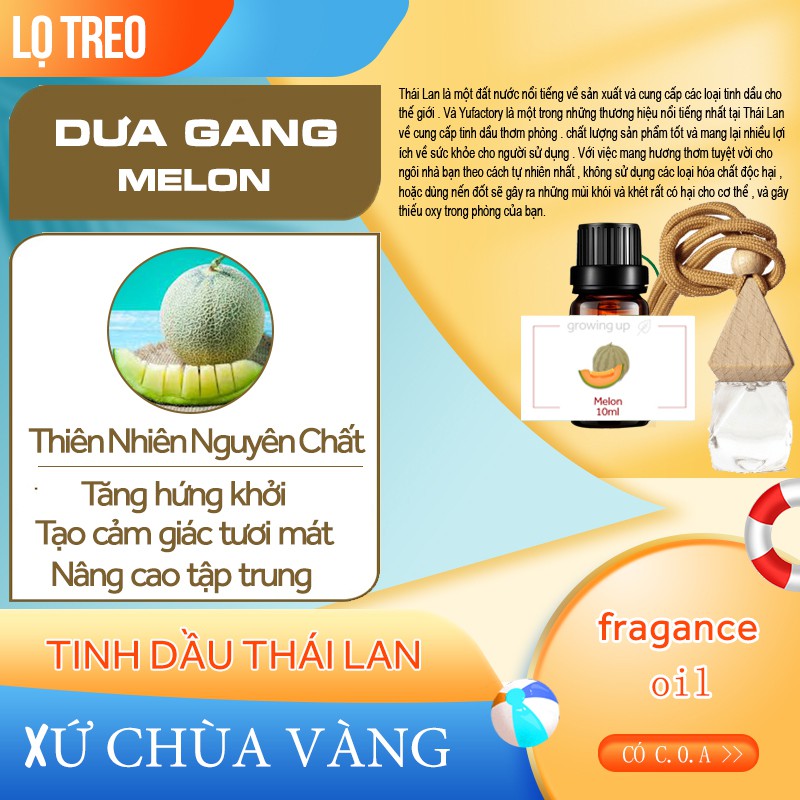 Tinh Dầu Thiên Nhiên Dưa Lưới 10ml - Nhập Khẩu - Thái Lan - Dùng đèn nến - máy xông - khuếch tán - thơm phòng - treo xe