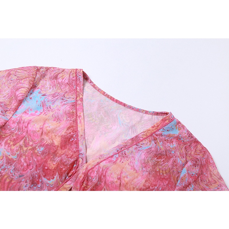 Áo Thun Tay Ngắn Cổ Chữ V Phối Khăn Choàng Thời Trang Cho Nữ