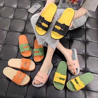 Dép Sandal nữ quai dẻo Ulzzang đi mưa nữ 2 quai ngang cao su 3 màu dễ phối đồ mẫu mới hot trend 2021