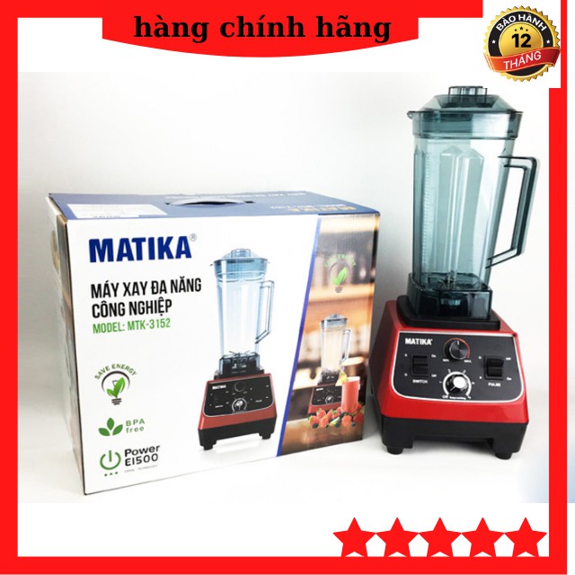 [ KHUYỄN MÃI 3 NGÀY ] Máy Xay Đa Năng Công Nghiệp Matika MTK-3152 -HÀNG CHÍNH HÃNG BẢO HÀNH 12 THÁNG