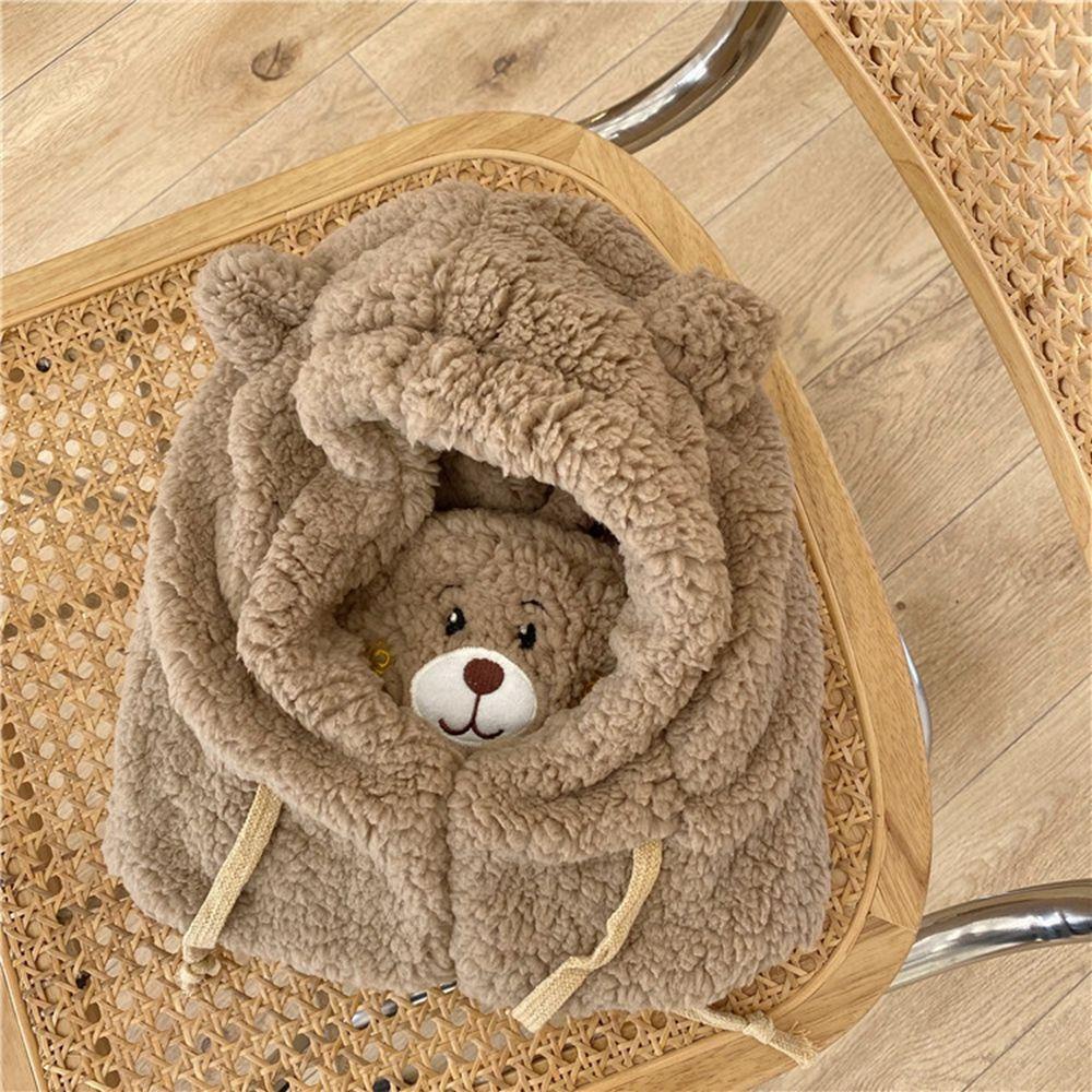 MXGOODS Mũ Trùm Đầu Kèm Khẩu Trang Hình Tai Gấu Hoạt Hình Dễ Thương