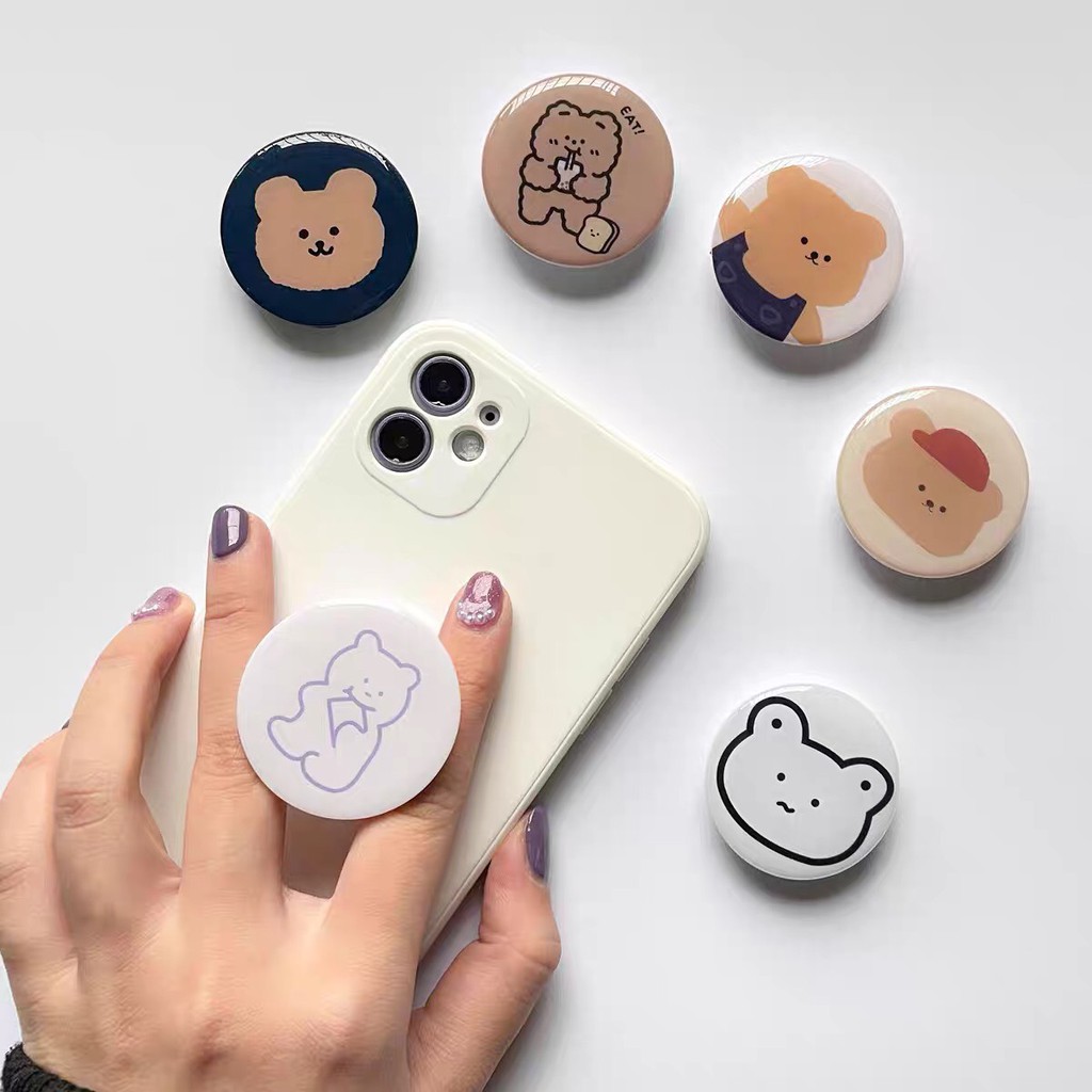 Chống điện thoại Popsocket in bóng đáng yêu