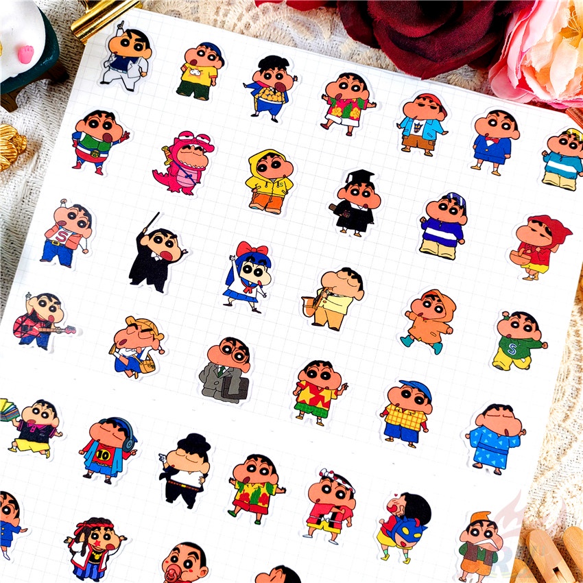 ★★★ Sticker Dán Trang Trí Nhật Ký Hình Cậu Bé Bút Chì Shin-chan Q-8 ★★★ Bộ 50 Miếng Dán Trang Trí Album Thời Trang DIY Kích Thước 2~3cm