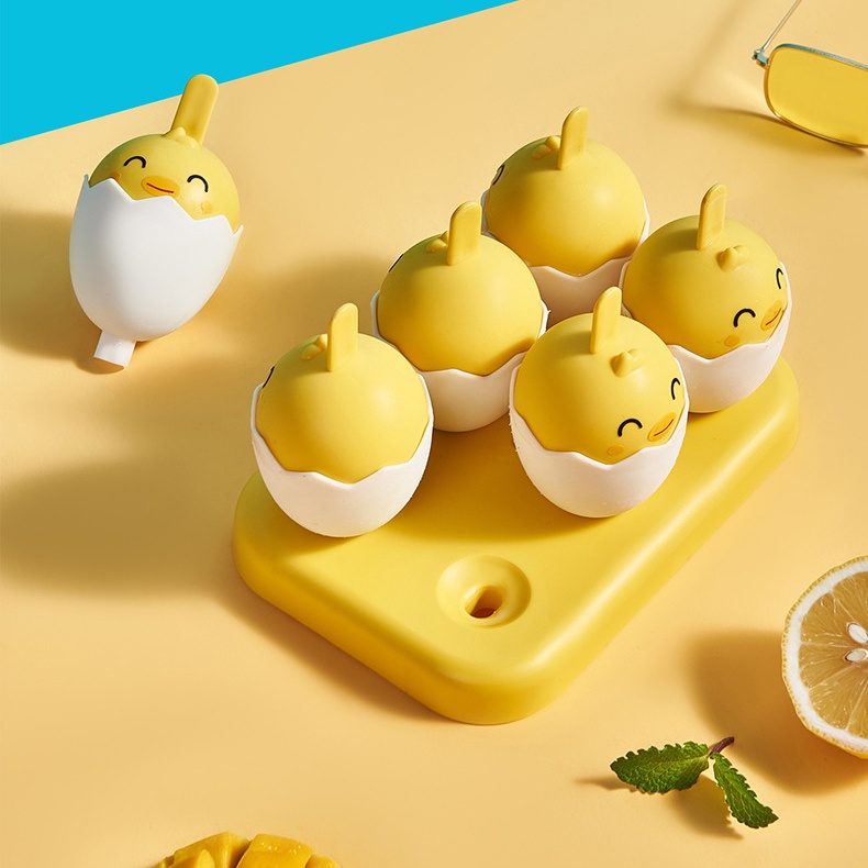 Khuôn làm kem 6 ngăn gà vàng siêu cute giá rẻ KGV06