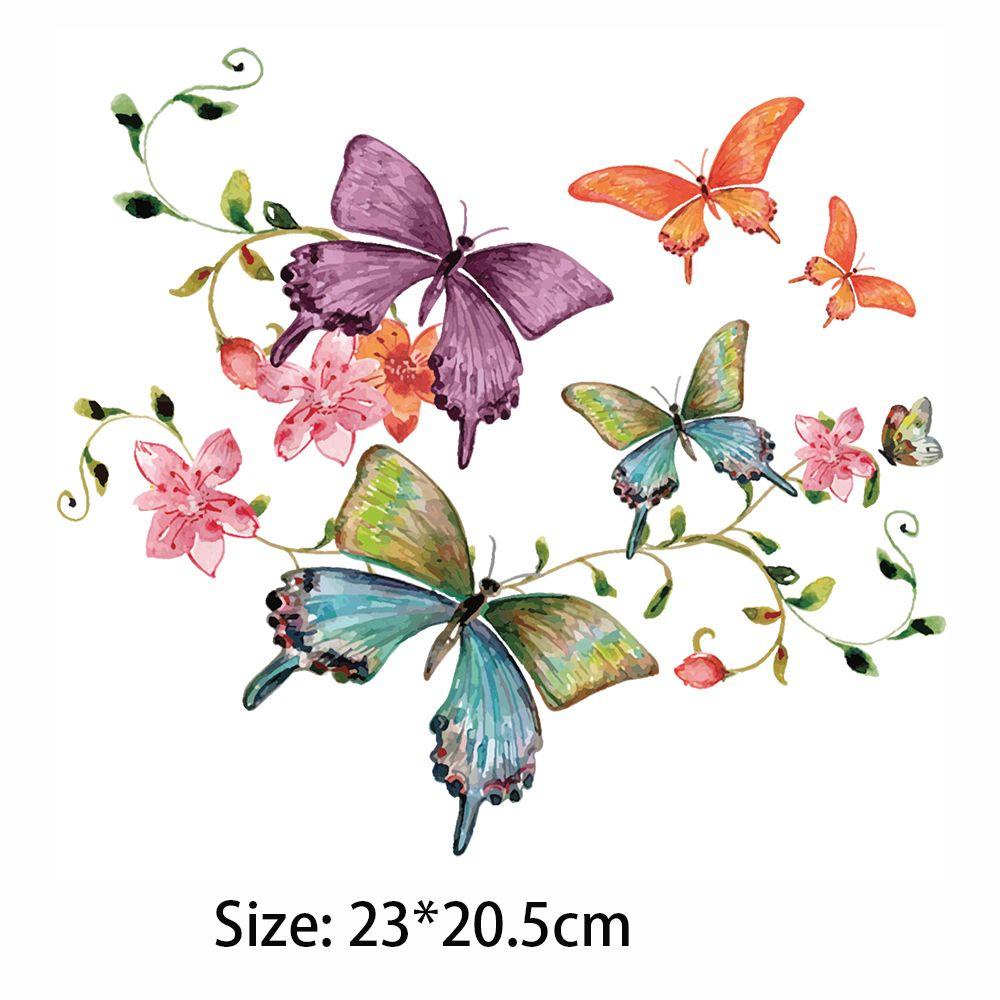 NIUYOU Sticker Ủi Thêu Hình Hoa 23 * 20.5cm