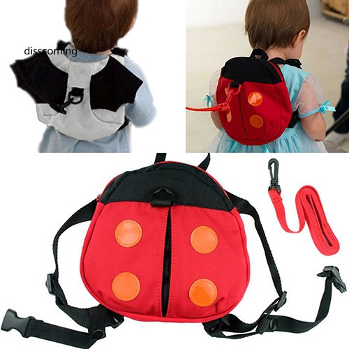 Balo trẻ em hình bọ rùa/dơi có dây dắt an toàn khi đi bộ