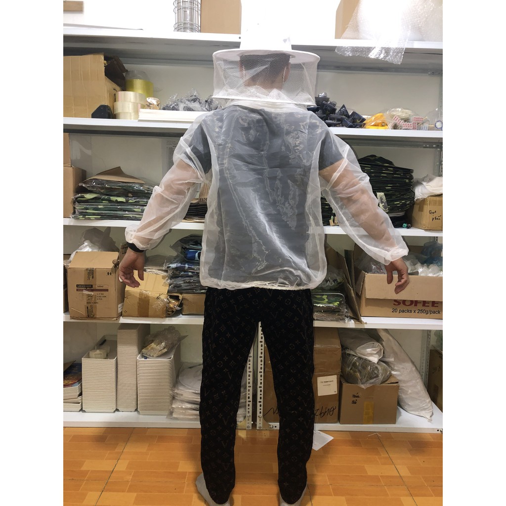 ÁO LIỀN MŨ NUÔI,BẮT ONG TRONG SUỐT