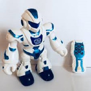 Đồ chơi người máy điều khiển từ xa có đèn nhạc có nút chạy tự động, do choi robot dieu khien tu xa