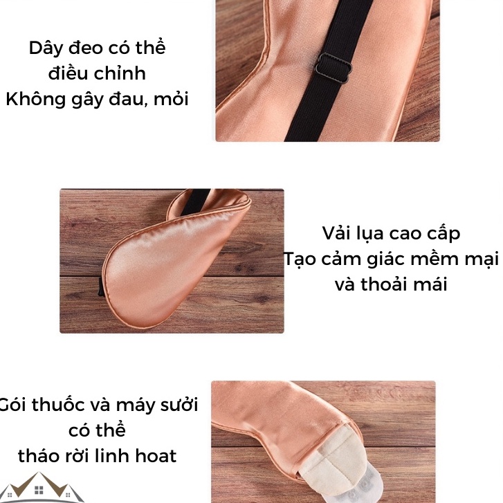 Túi Chườm Nóng Mắt Ngải Cứu Thuốc Bắc Làm Nóng Tự Động Có Điều Khiển Nhiệt Độ Hẹn Giờ Giảm Mỏi Mắt Quầng Thâm Hiệu Quả