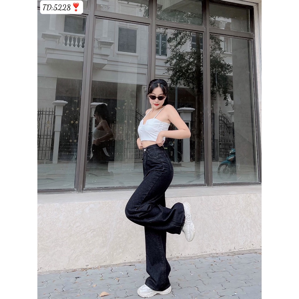 Quần Jeans Nữ Ống Suông Form Rộng Ulzzang Emilyshop