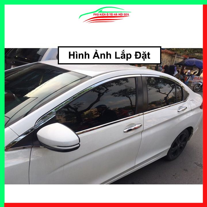 Bộ nẹp viền chân kính cong kính City 2015-2020 Inox sáng bóng chuẩn form xe