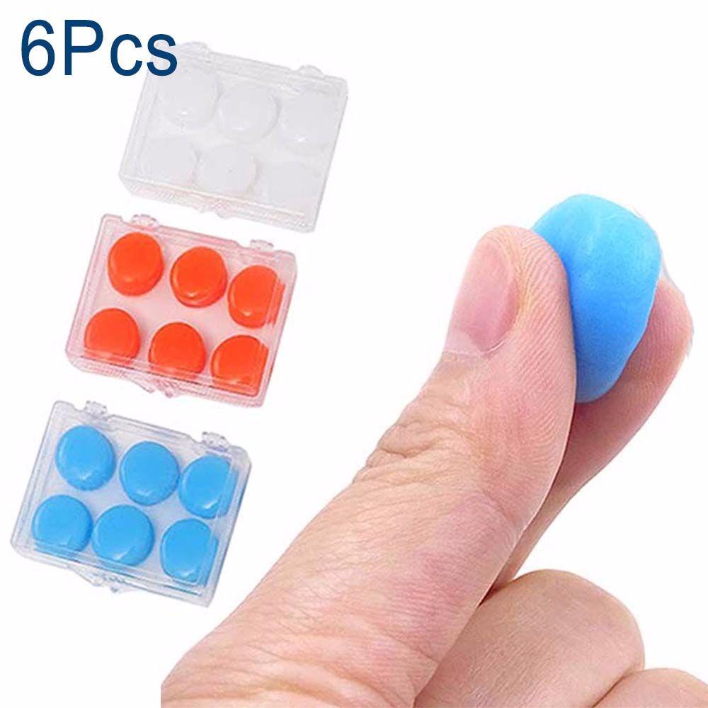 Bộ 6 Nút Bịt Tai Bằng Silicon Mềm Cách Âm Khi Bơi Lội