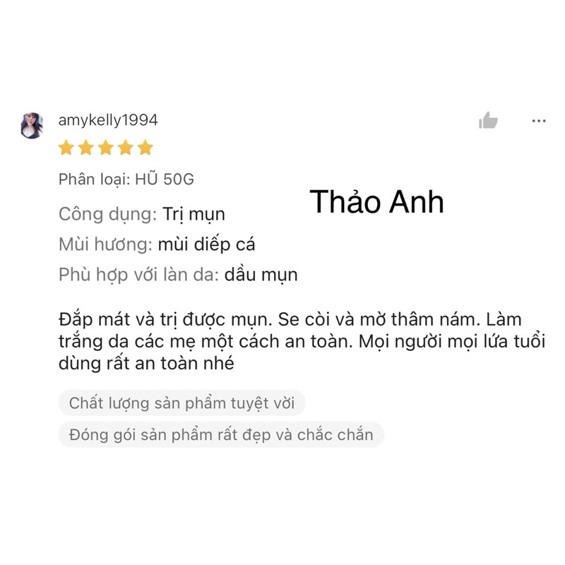 MẶT NẠ DIẾP CÁ TRÀ XANH - GCMP THIÊN NHIÊN THẢO ANH