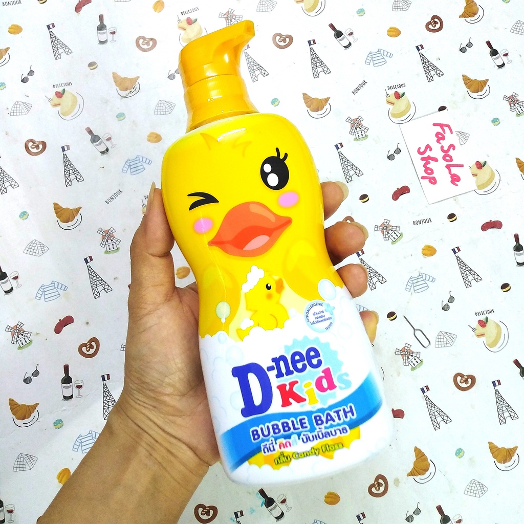 Sữa tắm toàn thân trẻ em D-NEE KID 400ml Thái Lan 3 trong 1 trẻ trên 3 tuổi bubble bath mật ong hình thú thơm dnee dni