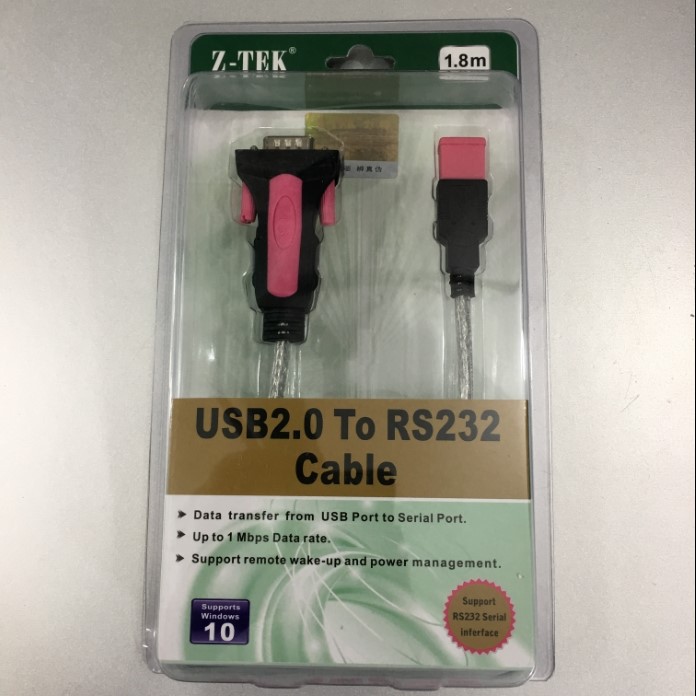 Dây cáp USB to RS232 (USB to com) dài 1.8m Z-TEK ZE533A Chính hãng