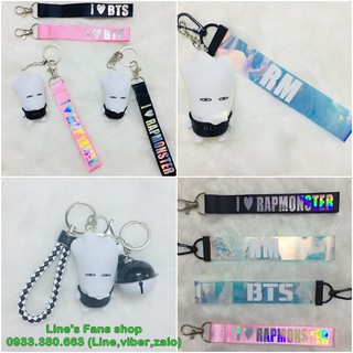 Móc khóa BTS + strap holo_Mẫu mới (KM tặng Sticker & hình xăm BT21 BTS)
