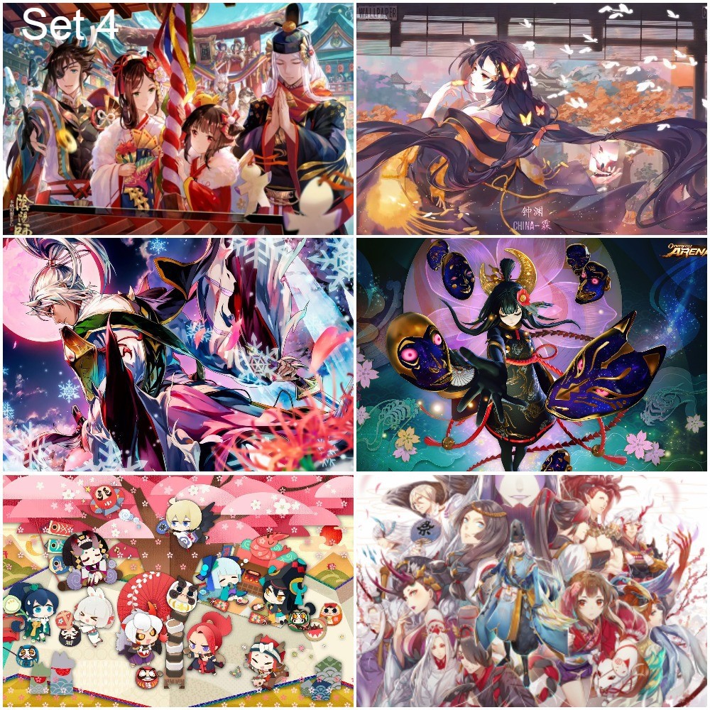 Bộ 6 Áp phích - Poster Game Onmyoji - Âm Dương Sư  - A3,A4,A5