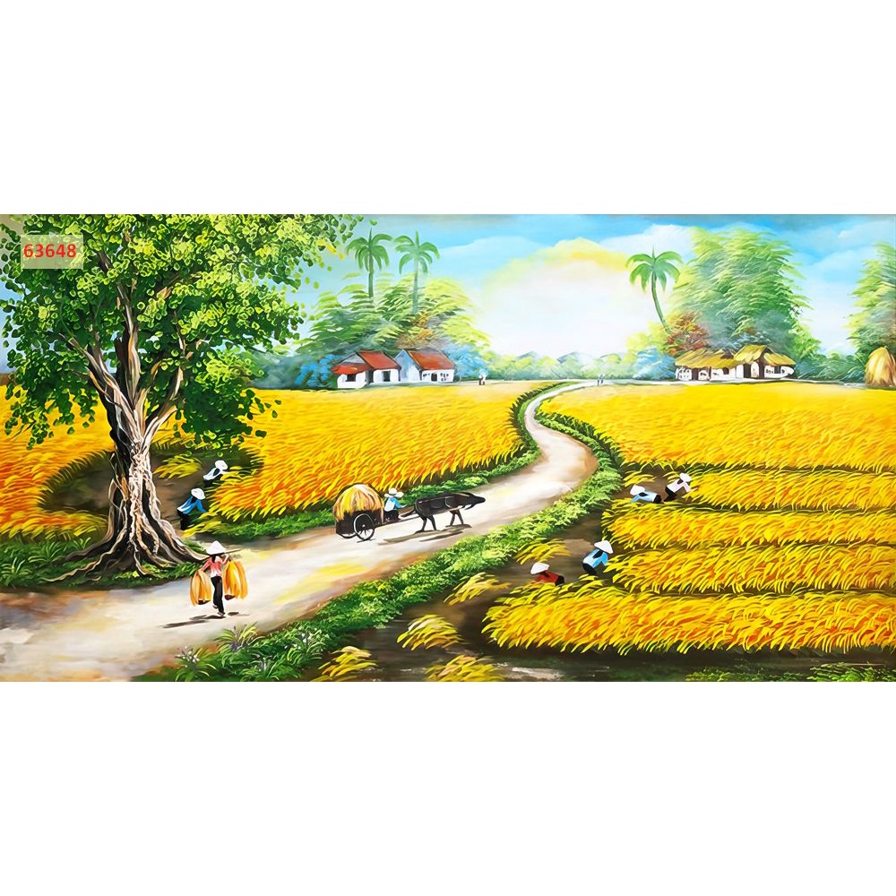 Tranh Dán tường 3D Phong Cảnh Làng Quê đường làng, lối xóm nhỏ Việt Nam yên bình mẫu mới nhất, được ưa chuộng hiện nay