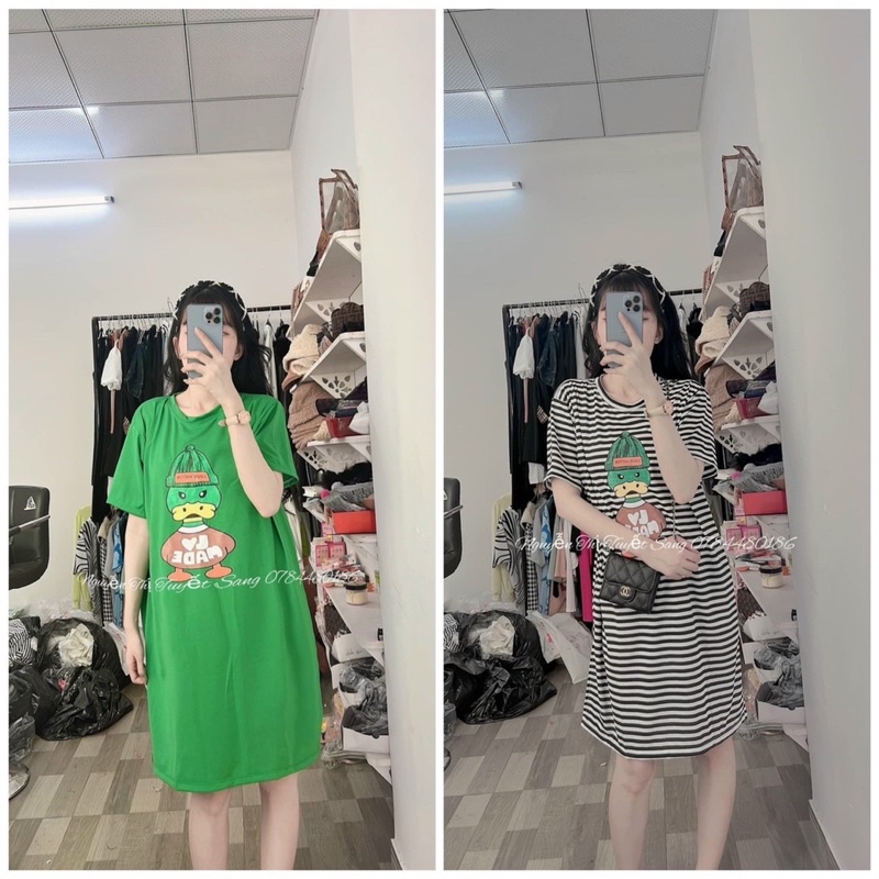 Đầm vịt xuông túi cạnh