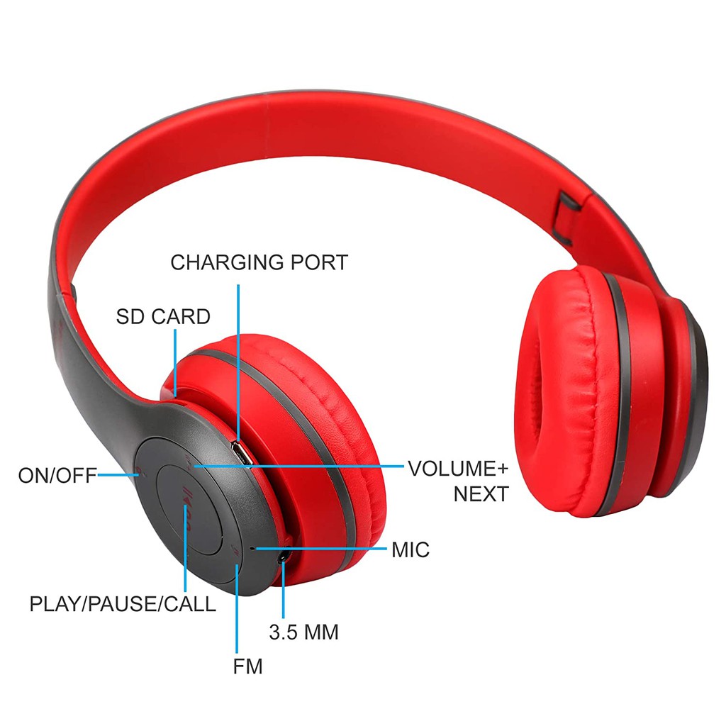 Tai Nghe Chụp Tai Bluetooth P47 - Có Khe Cắm Thẻ Nhớ - Âm Thanh Đỉnh Cao | BigBuy360 - bigbuy360.vn