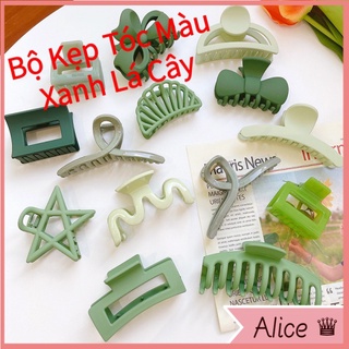 kẹp tóc màu xanh lá cây Kẹp tóc phong cách hàn quốc kẹp tóc cô gái kẹp tóc nữ kẹp tóc lớn clip cá mập