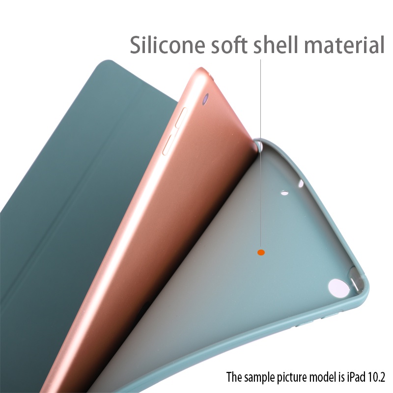 Bao da máy tính bảng bằng silicon có ngăn đựng bút thích hợp cho iPad 8/7/6/5/10.2/air 4/3/2/1/pro 10.5/11/mini 4/5