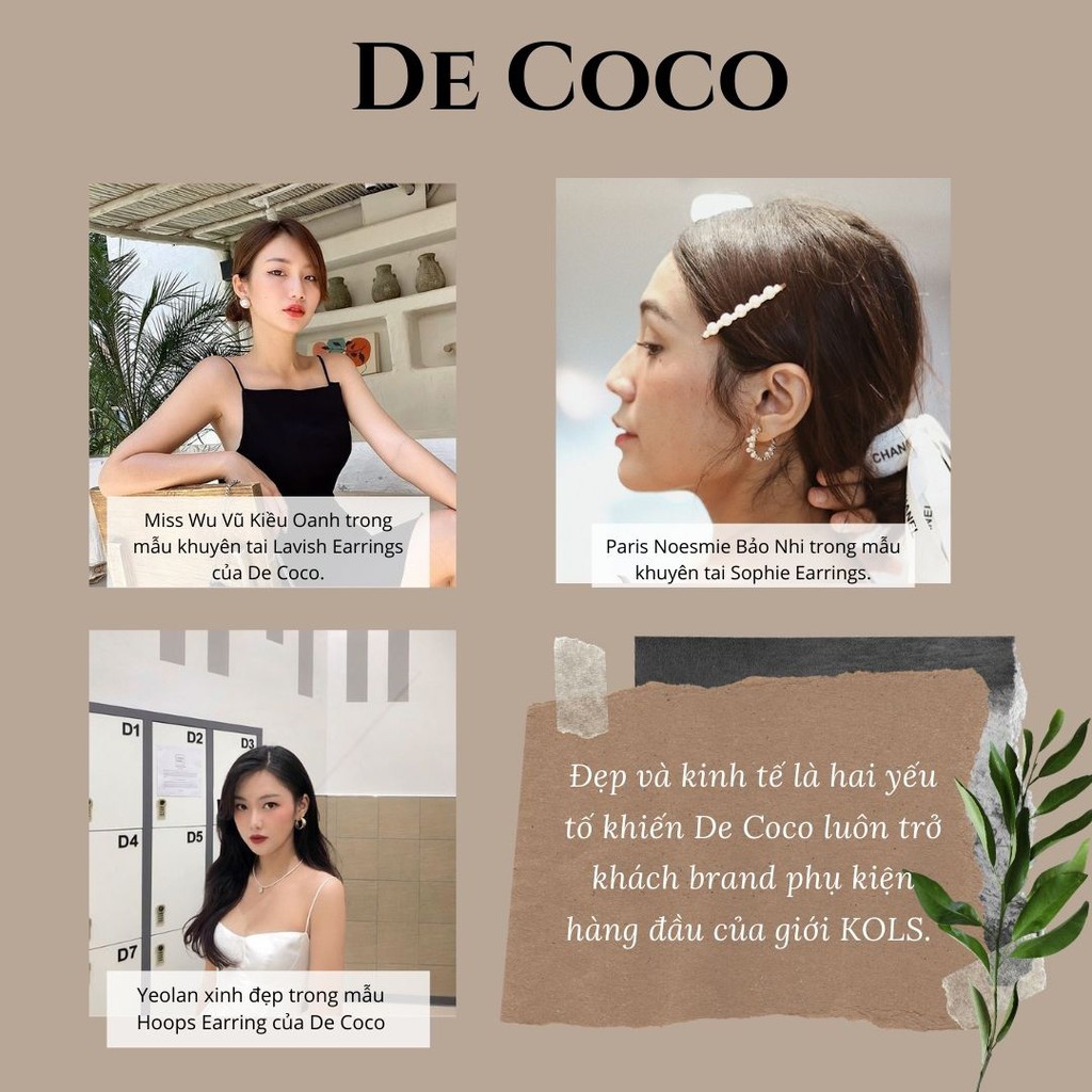 Khuyên tai dây xích rơi De Coco