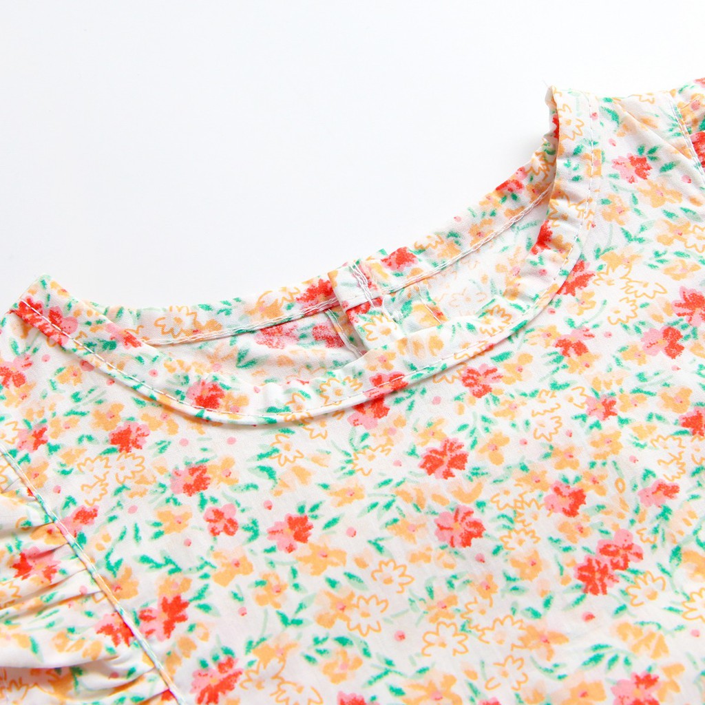 Áo Liền Quần Sanlutoz Cho Bé Sơ Sinh Họa Tiết Hoa Phong Cách Công Chúa