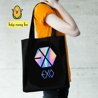 TÚI TOTE EXO PHẢN QUANG 3D 7 MÀU [CÓ KHÓA + TÚI CON] - VẢI DỆT CANVAS
