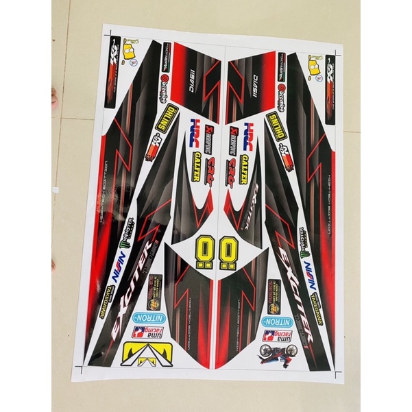 ( Quí khách vui lòng mang ra tiệm cho thợ dán ) xe Exciter 2010 đỏ đen (rời)