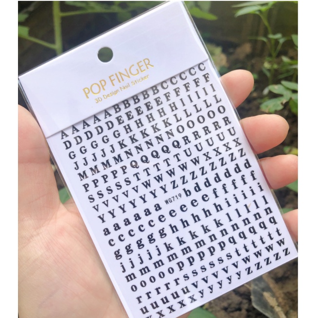 Sticker chữ cái trang trí nail